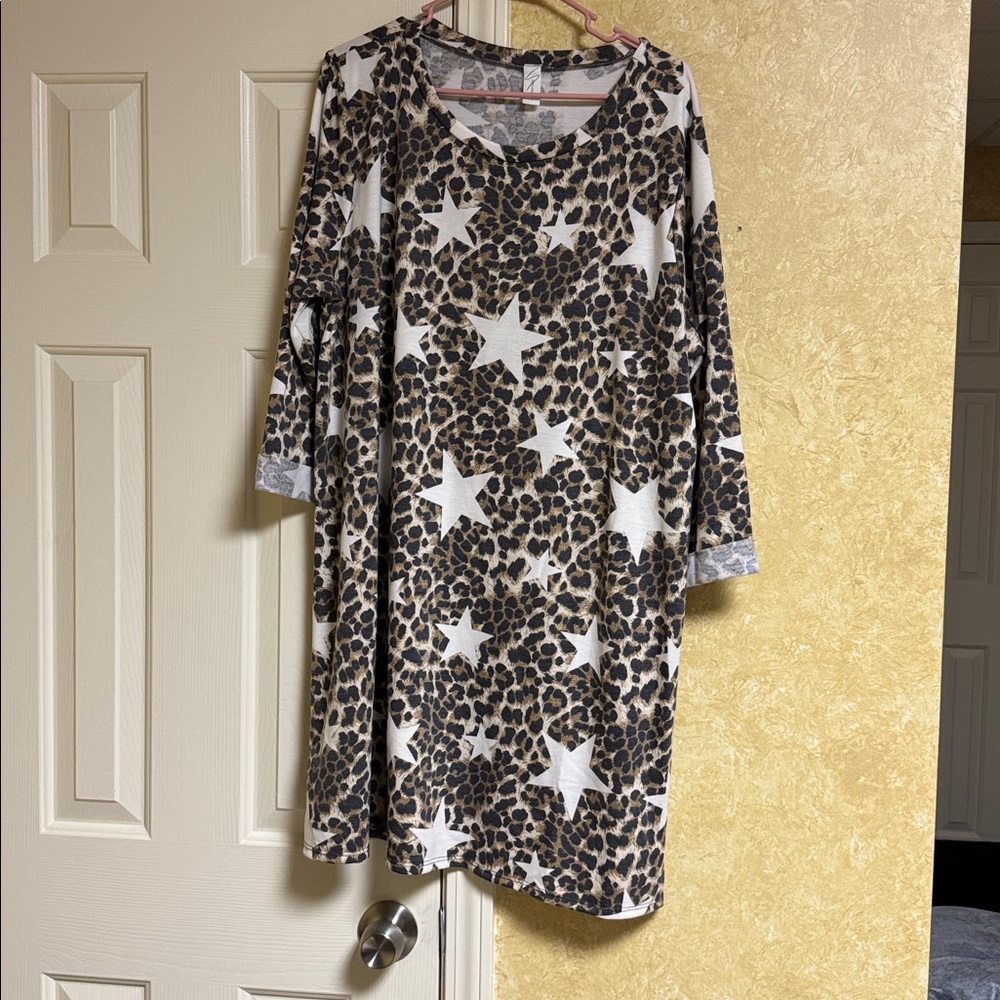 Leopard Print Star Pattern Dress